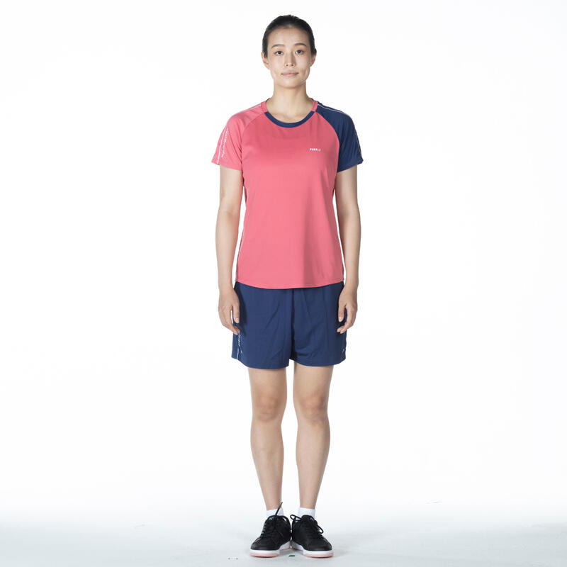 WOMEN BADMINTON T SHIRT SENSATION 530 RASPBERRY