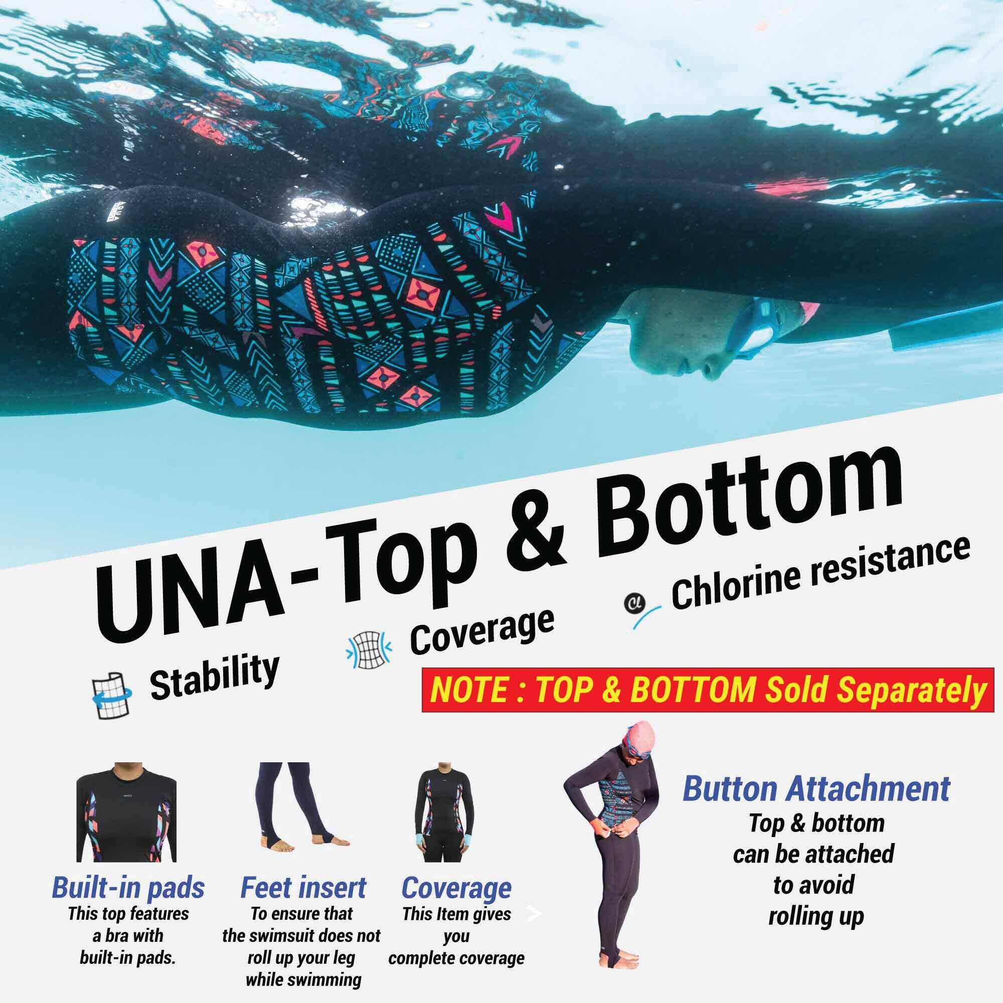 Women Swimming Leggings Una Flexible & Chlorine-Resistant Black -  2