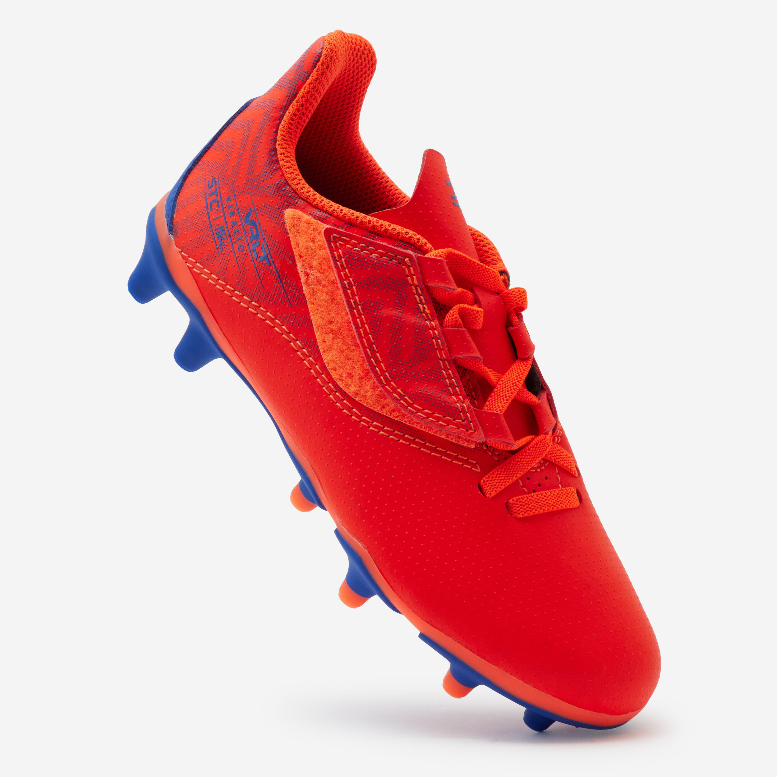 Kids' Rip-Tab Football Boots Viralto I Easy FG - Orange/Blue 4/11
