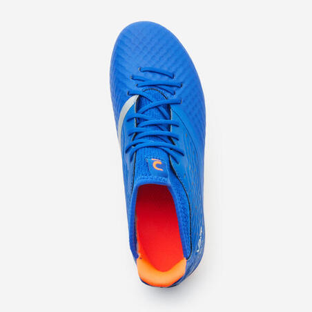 Plavo-narandžaste dečje kopačke s pertlama za fudbal VIRALTO III MG/AG