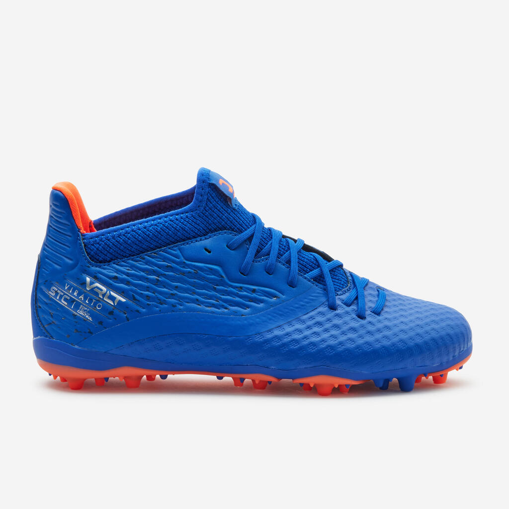 Bērnu šņorējami futbola apavi “Viralto III MG/AG”, zili/oranži