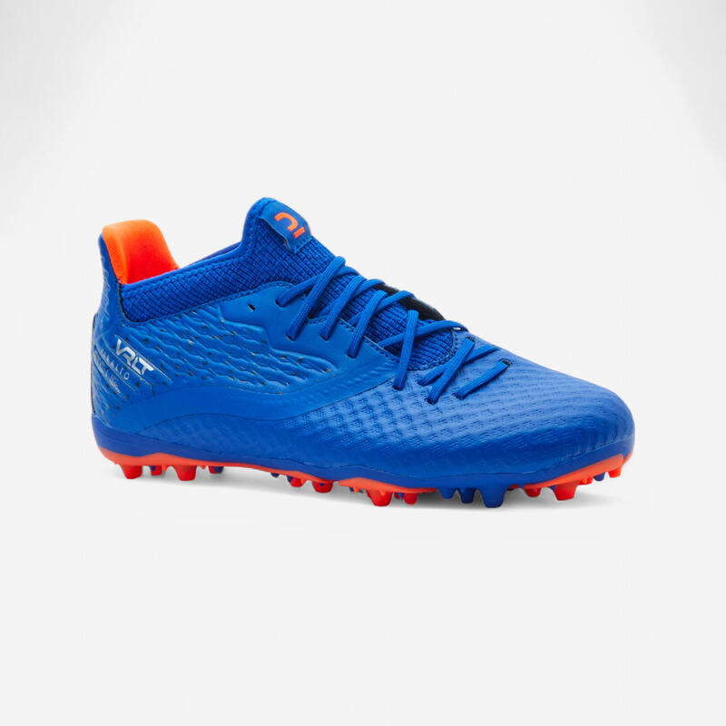 Kids' LaceUp Football Boots Viralto III MG/AG Blue/Orange Decathlon