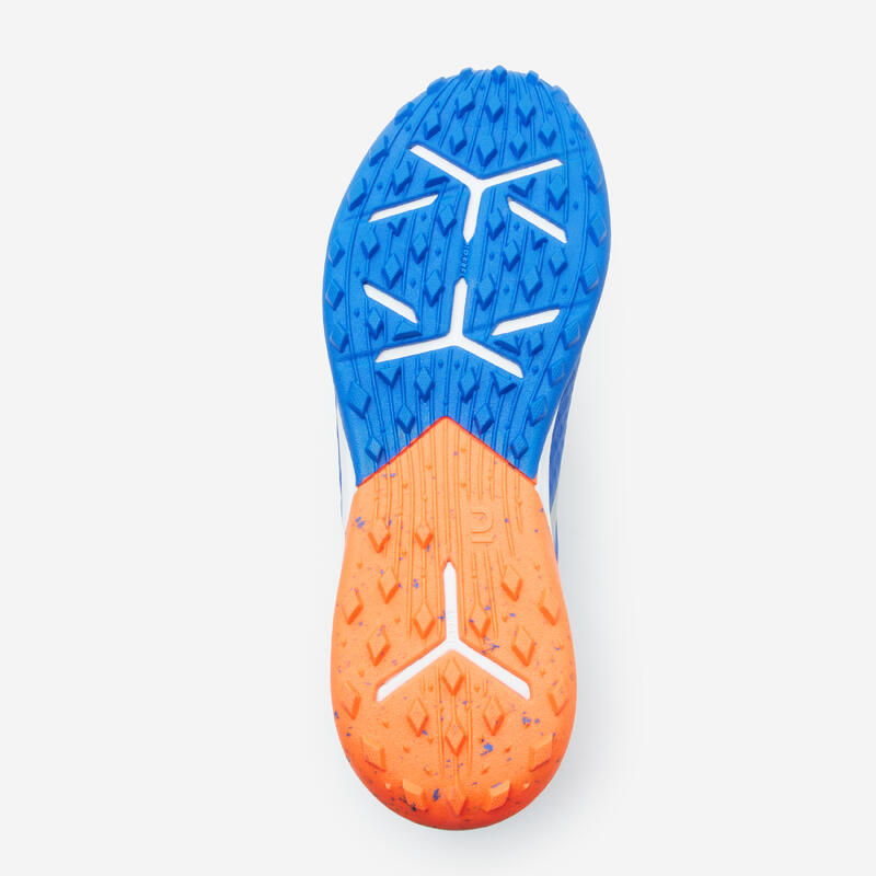 Scarpe calcetto bambino VIRALTO III TURF TF blu-arancione