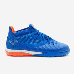 BOTAS DE FÚTBOL NIÑO CON CORDONES VIRALTO III TURF TF AZUL Y NARANJA