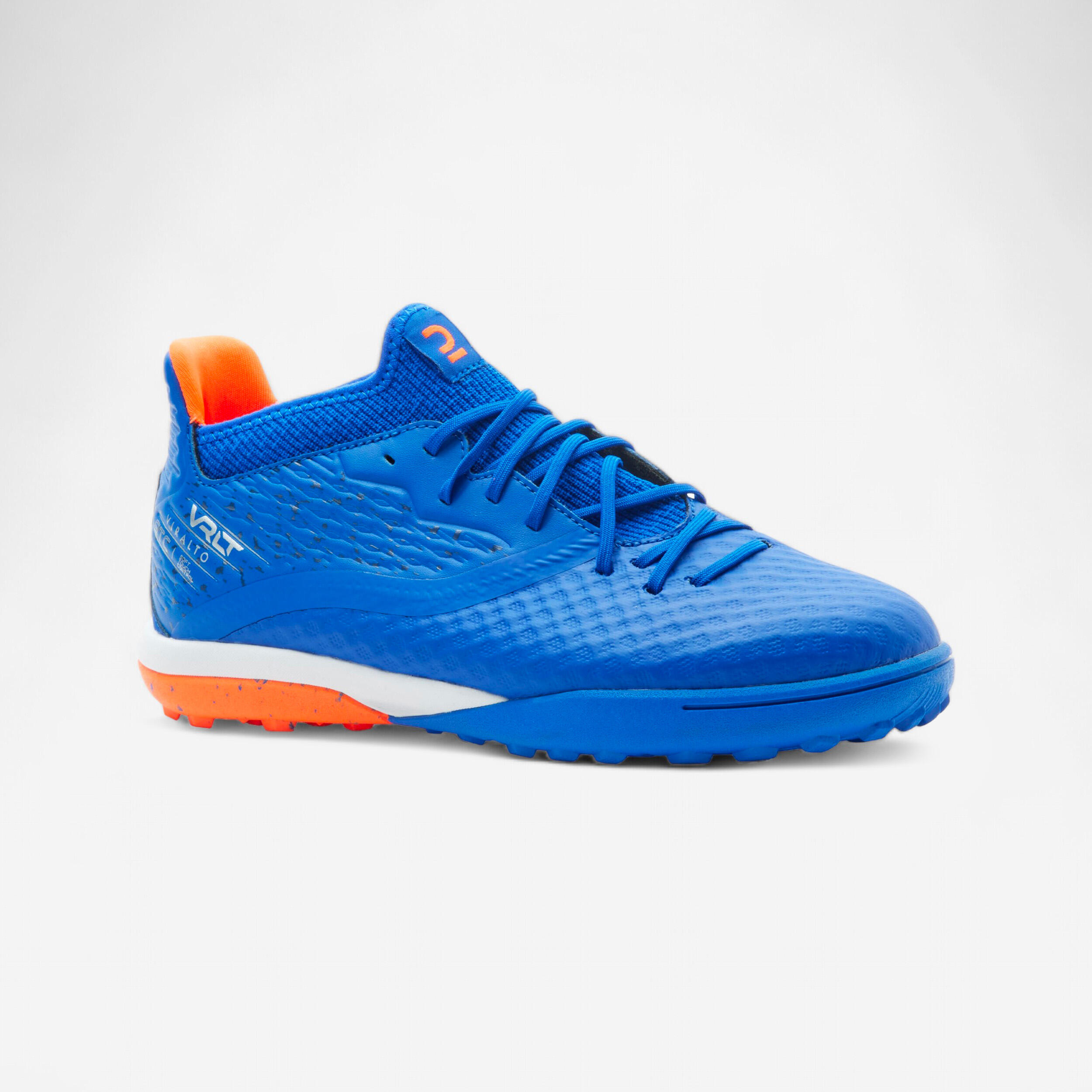 Chaussures de football enfant a lacets viralto III turf tf bleu et orange 2/12