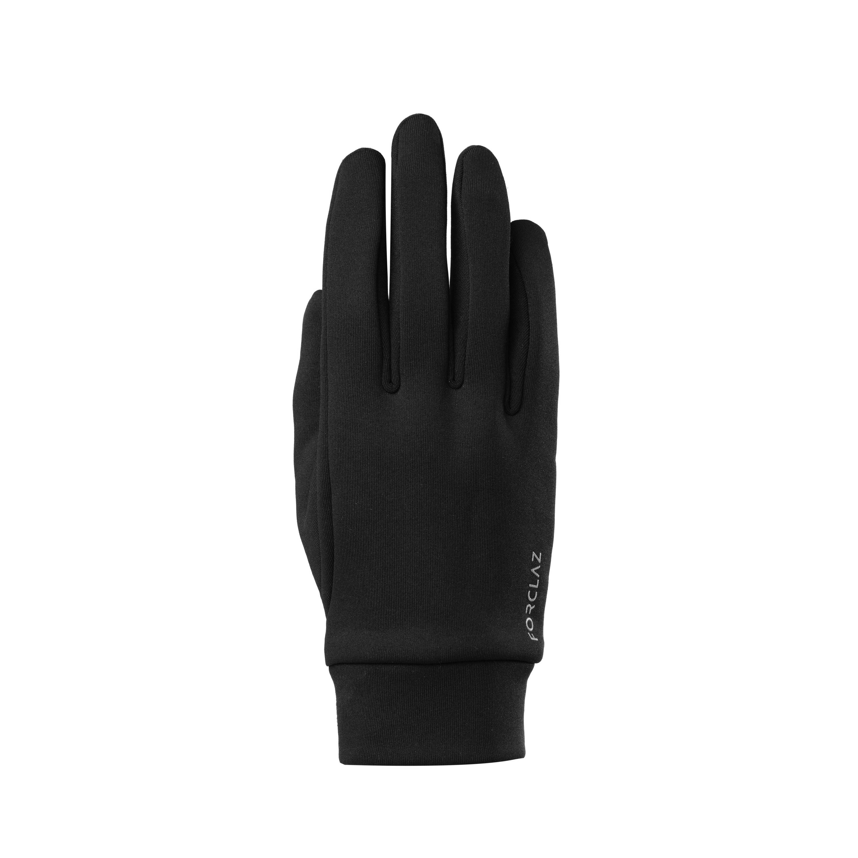 TREKKING GLOVES TREK550 FLEECE BLACK -  1