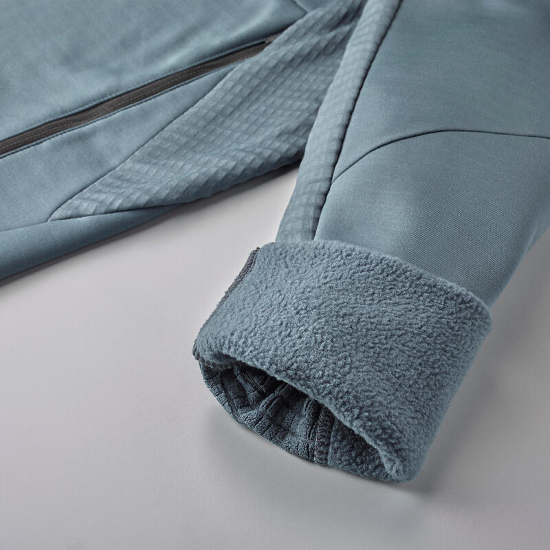 Fleece jas met capuchon voor wandelen heren MH520 grijs
