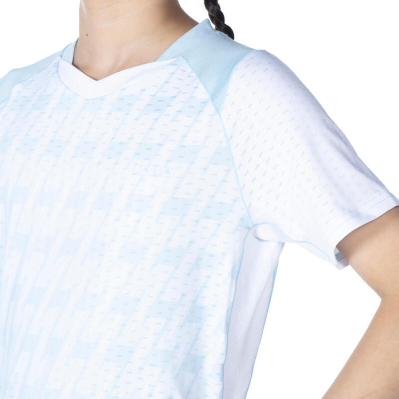 青少年羽球 T 恤 LITE 560 珊瑚藍
