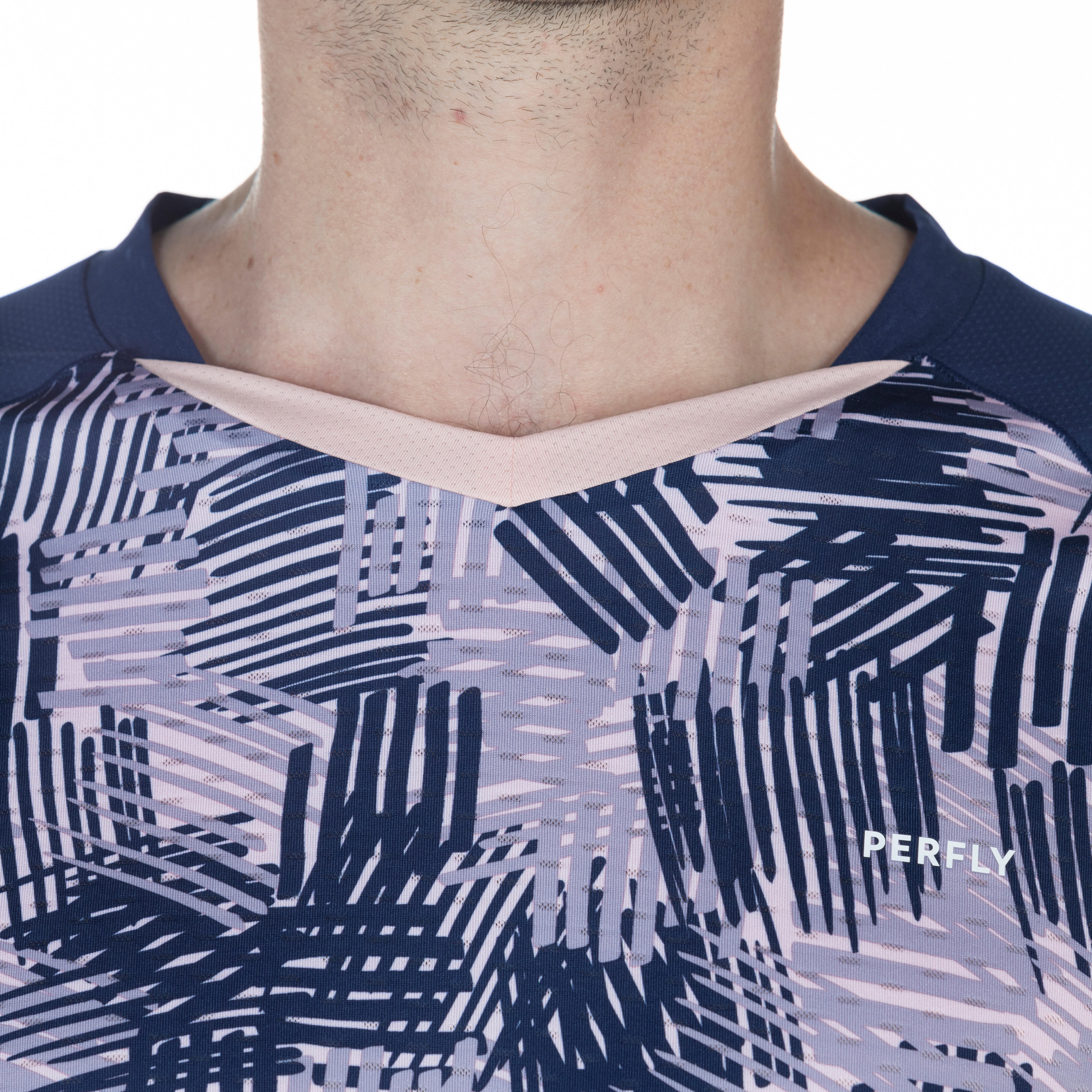 Men Badminton T-Shirt Lite 560 Navy Blue Pink