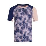 Men Badminton T-Shirt Lite 560 Navy Blue Pink