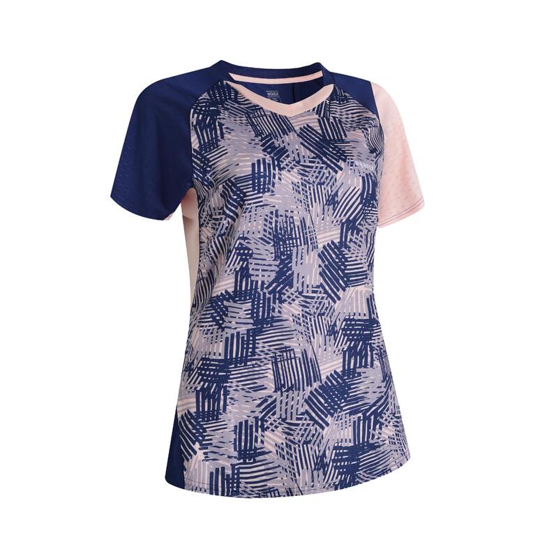 WOMEN BADMINTON T SHIRT LITE 560 NAVY PINK