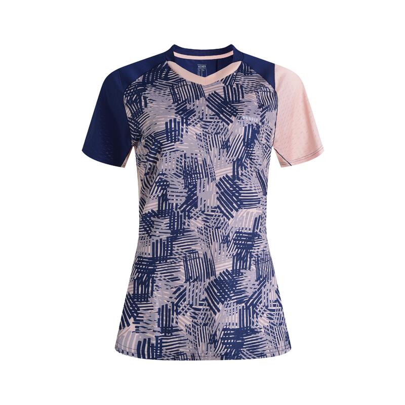 WOMEN BADMINTON T SHIRT LITE 560 NAVY PINK