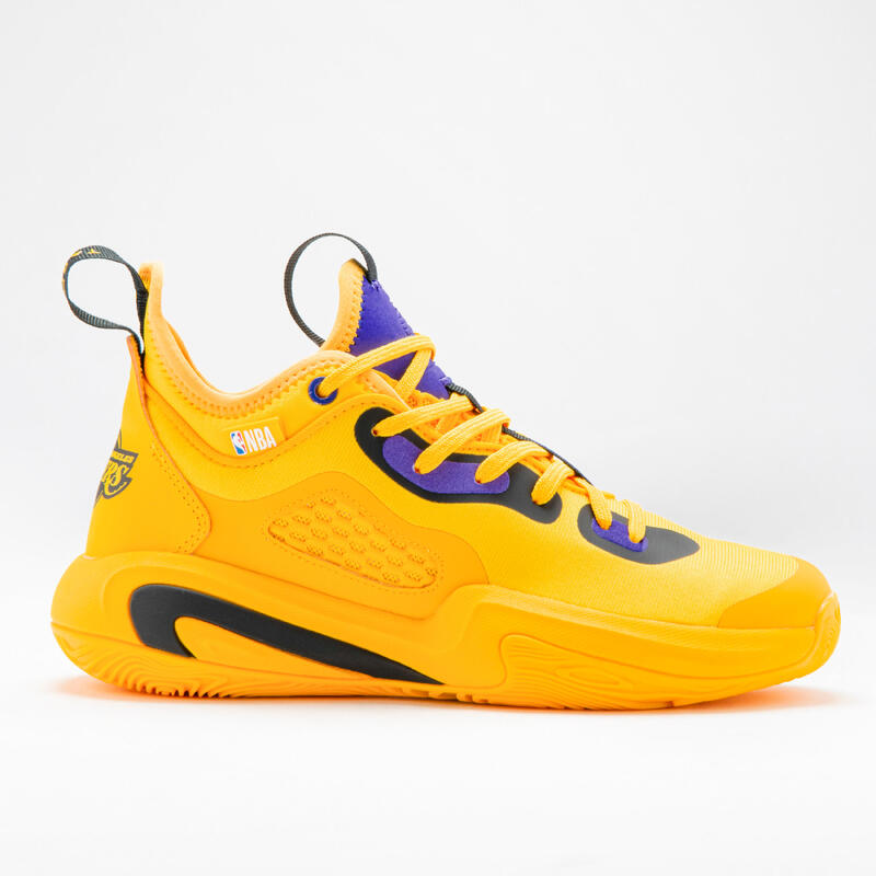 Basketbalschoenen jongens/meisjes SE900 MINI ME NBA Lakers geel