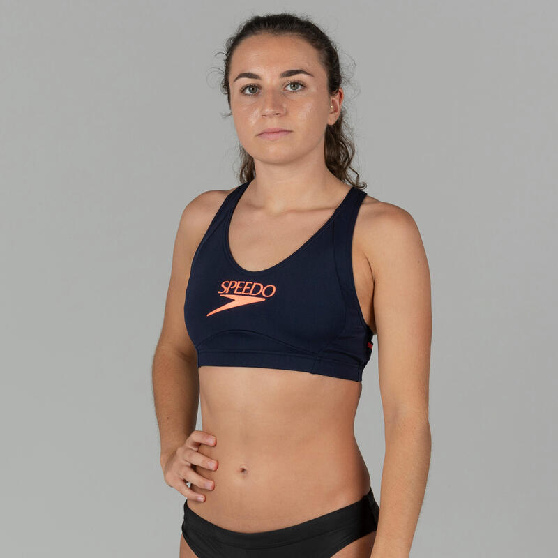 Contribuir Por encima de la cabeza y el hombro patrocinador Top natación Mujer Speedo negro Lilac Corail | Decathlon