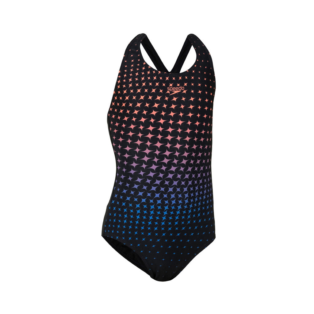 בגד ים שלם לילדות SPEEDO SPLASHBACK - שחור כוכבים