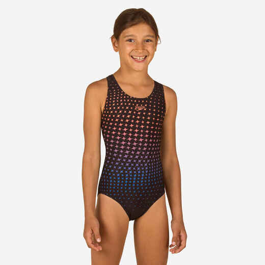 Girls’ One-Piece Swimsuit SPEEDO SPLASHBACK Black stars