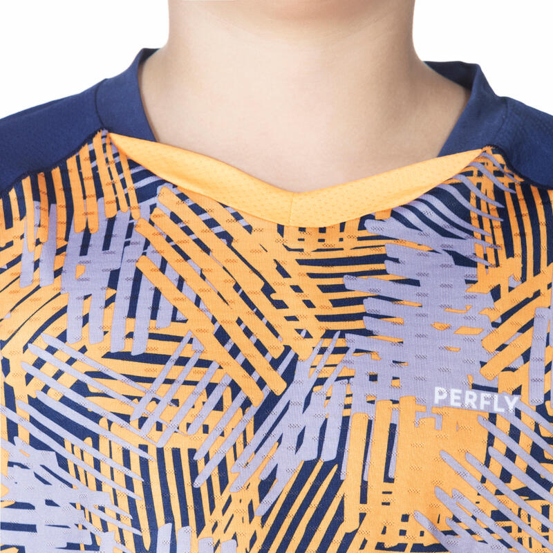 青少年羽球 T 恤 LITE 560 螢光橘