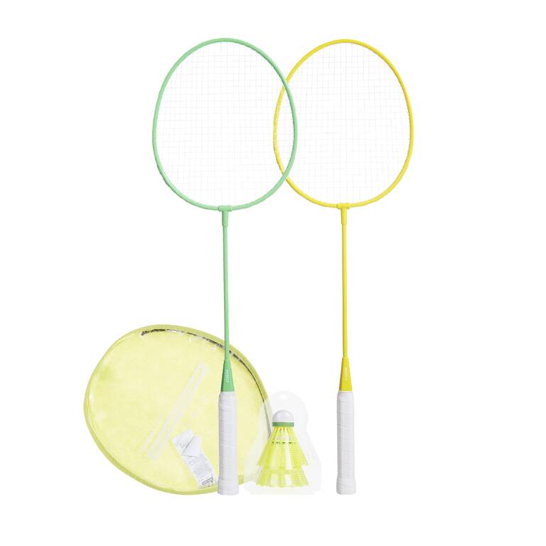 ADULT BADMINTON RACKET  BR AD SET DISCOVER  GREEN YELLOW