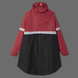 Night Visibility City Bike Rain Poncho 540 - Black/Red