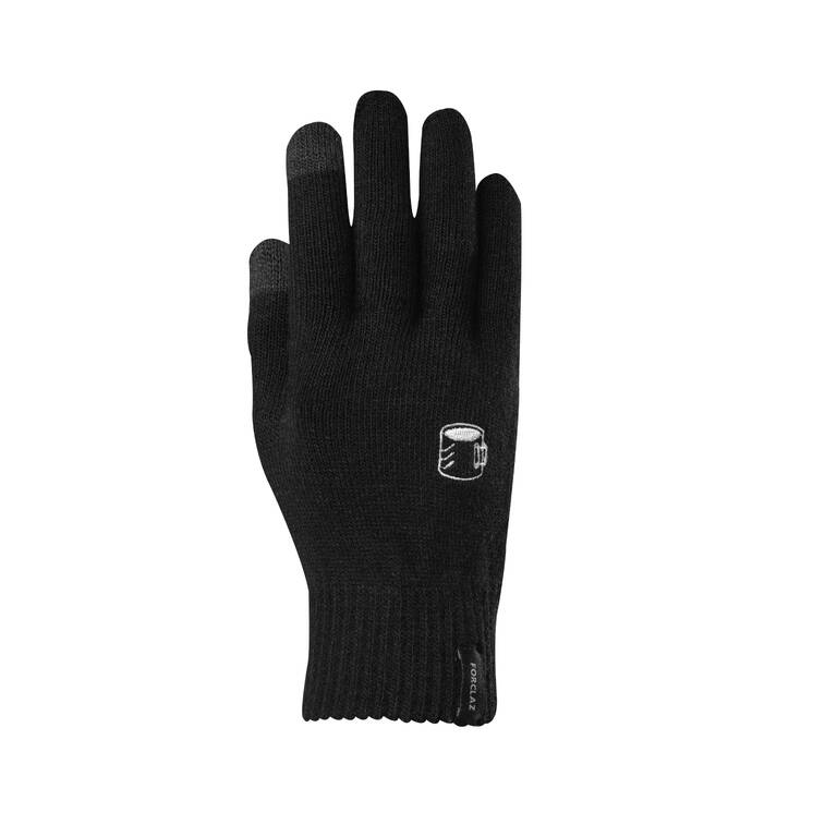 TREKKING GLOVES TREK 300 KNITTING BLACK