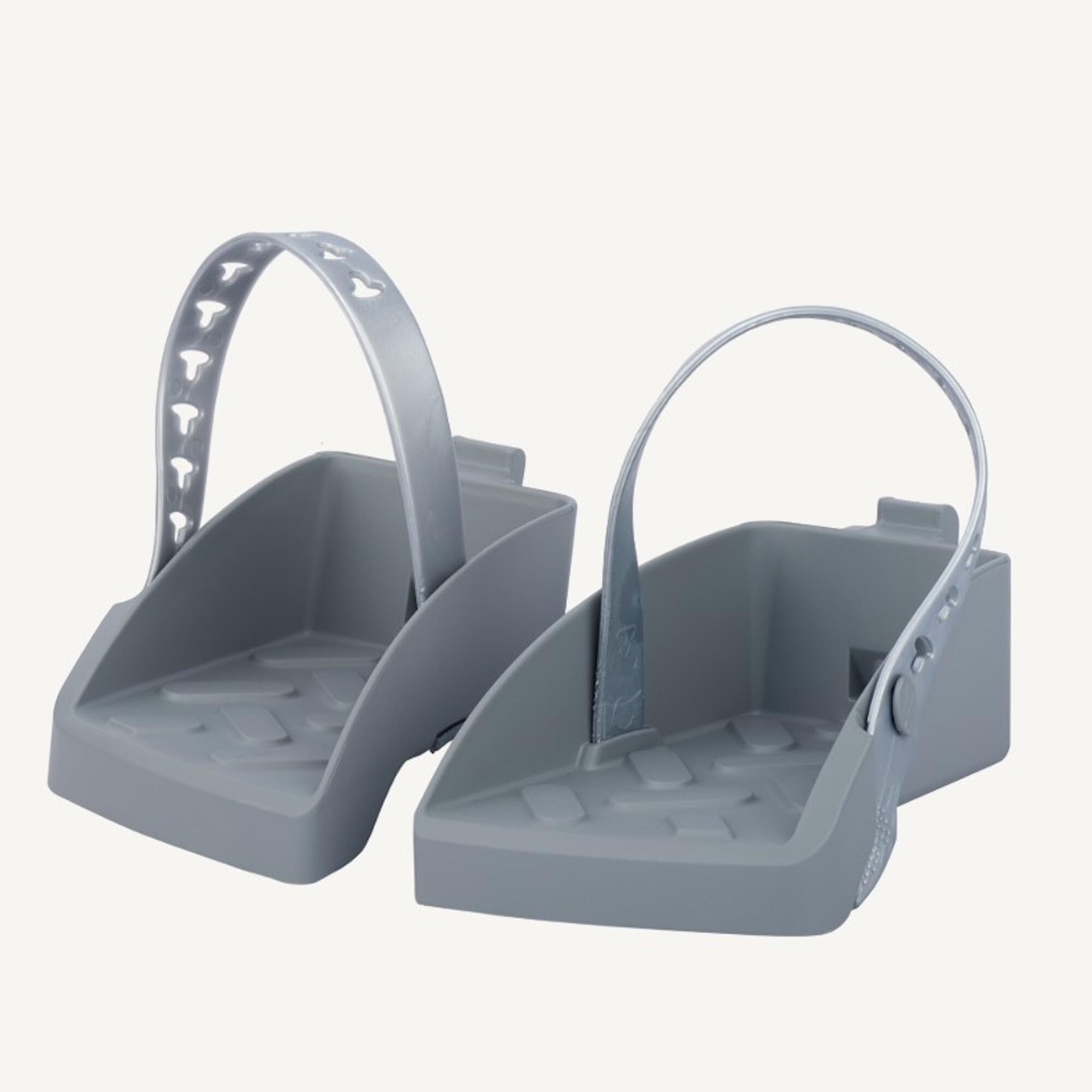 Apoio para pés + correias polisport guppy bicicleta cinzento