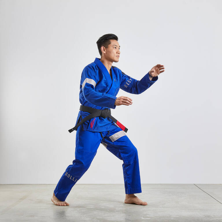 Seragam Dewasa Jiu-Jitsu Brazil 500 - Biru