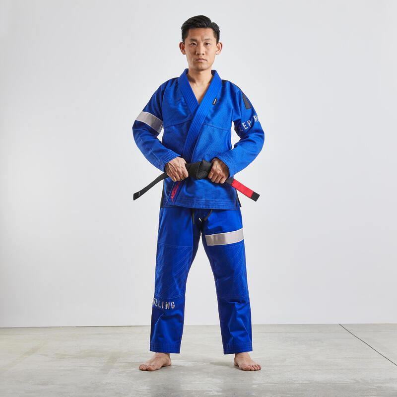 Kimono Kampfsportanzug Damen/Herren Brasilianisches Jiu-Jitsu BJJ - 500 blau
