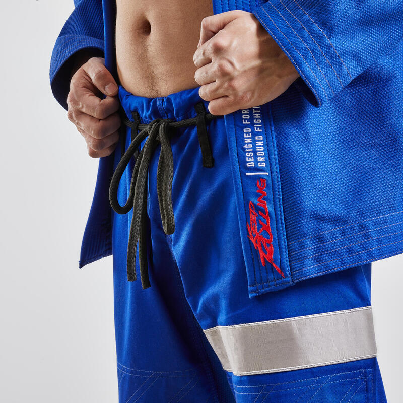 Kimono Kampfsportanzug Damen/Herren Brasilianisches Jiu-Jitsu BJJ - 500 blau