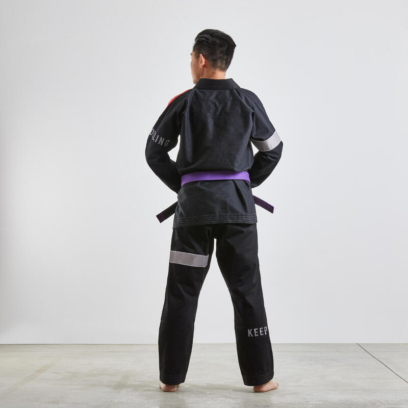 Kampfsportanzug Jiu-Jitsu - 500 schwarz