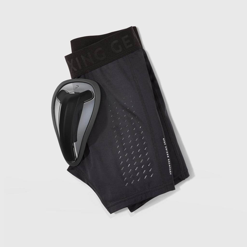 Shorts + Flexible Groin Guard - Black