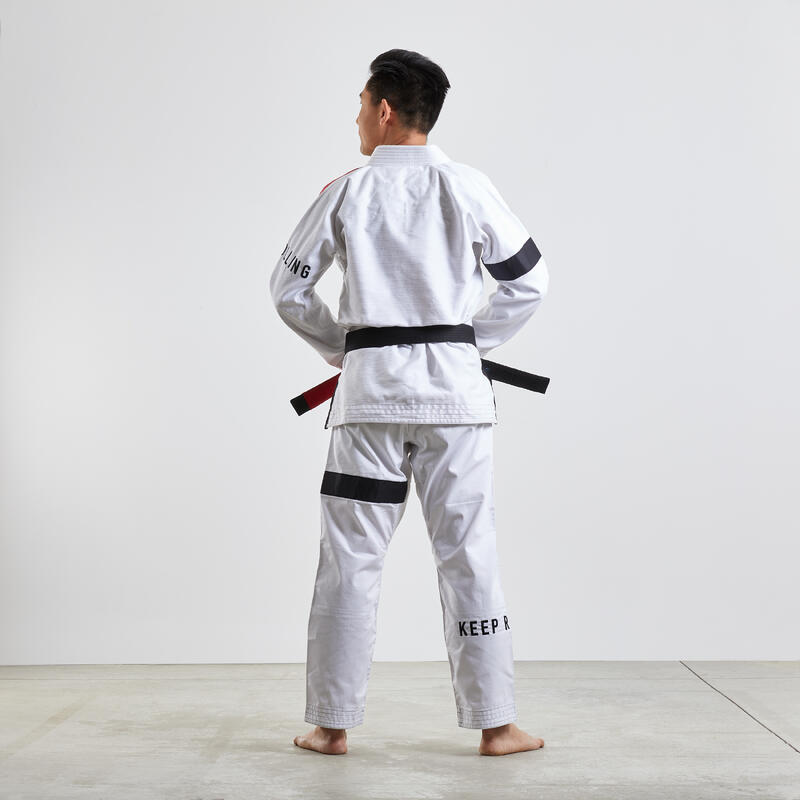 Kampfsportanzug Jiu-Jitsu BJJ 500 weiss