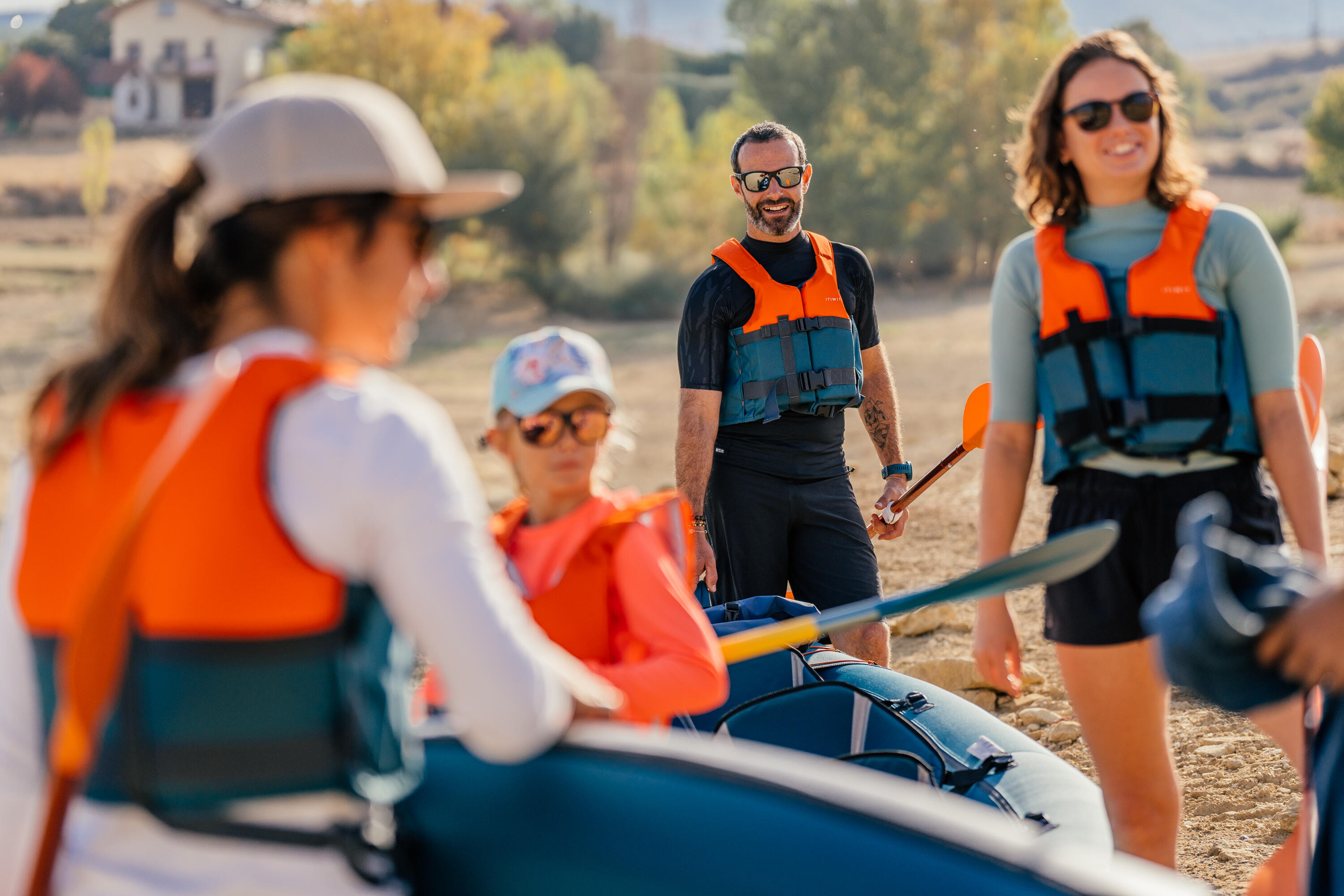 Gilet aide à la flottabilité 50n+  bleu/orange kayak stand up paddle dériveur 10/11