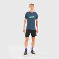 Men's Trail Running Resistant T-Shirt KIPRUN Run 500 Graph-Slate Blue