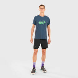KIPRUN Run 500 Men's Running Resistant T-shirt Graph-Slate Blue