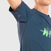 Camiseta running resistente Hombre - KIPRUN Run 500 Grafismo Azul pizarra 