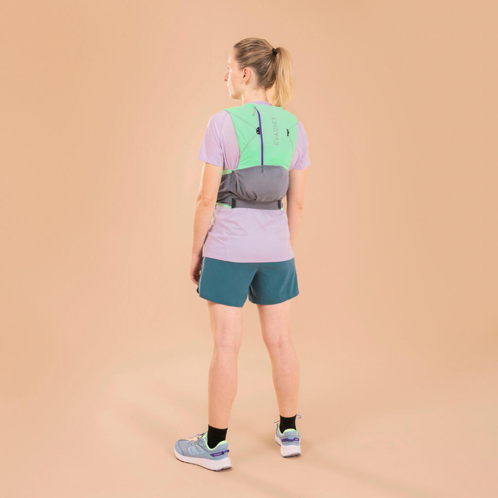 8L WOMEN'S TRAIL RUNNING BAG - MINT GREEN SOLD WITH 2 500ML FLASKS