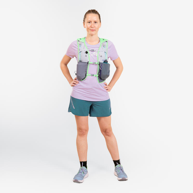 Laufshorts Baggy Damen Trail - blau