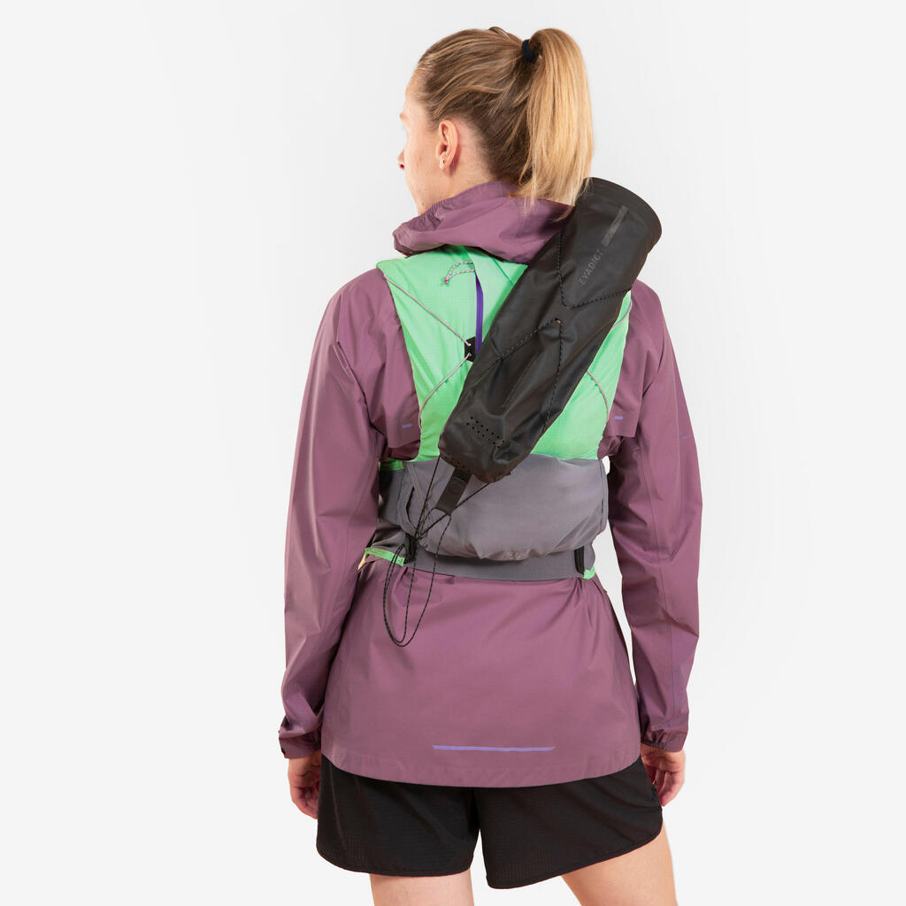 Laufrucksack 8 l Damen inkl. zwei 500-ml-Trinkfl. Trailrunning - hellgrün 