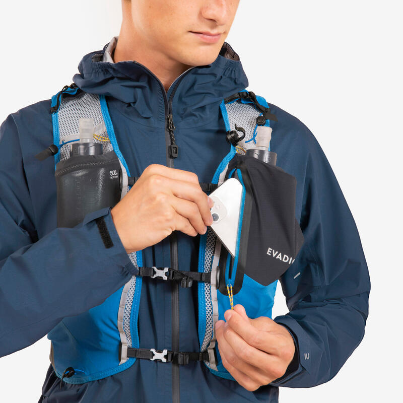 Trailrugzak 10 l uniseks met waterzak van 1 l blauw