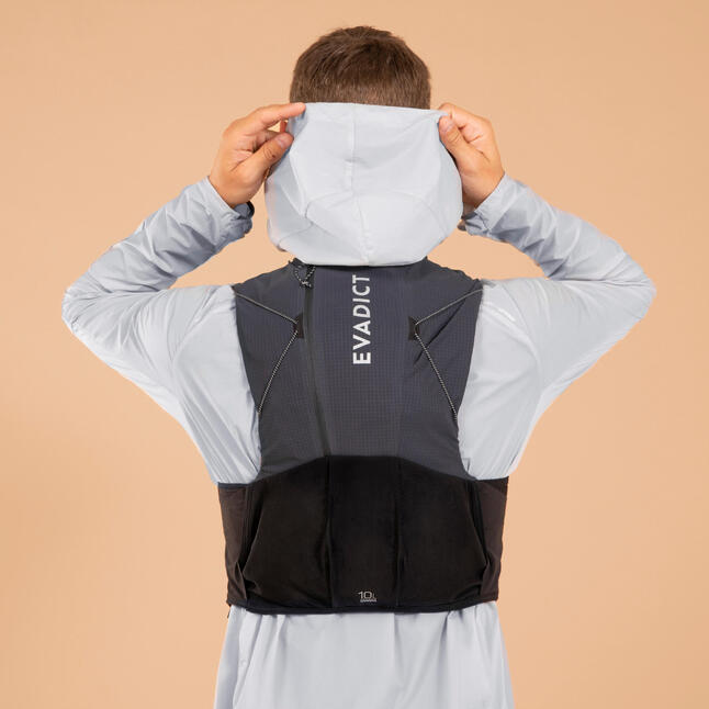 Laufrucksack Trailrunning 10 Liter schwarz