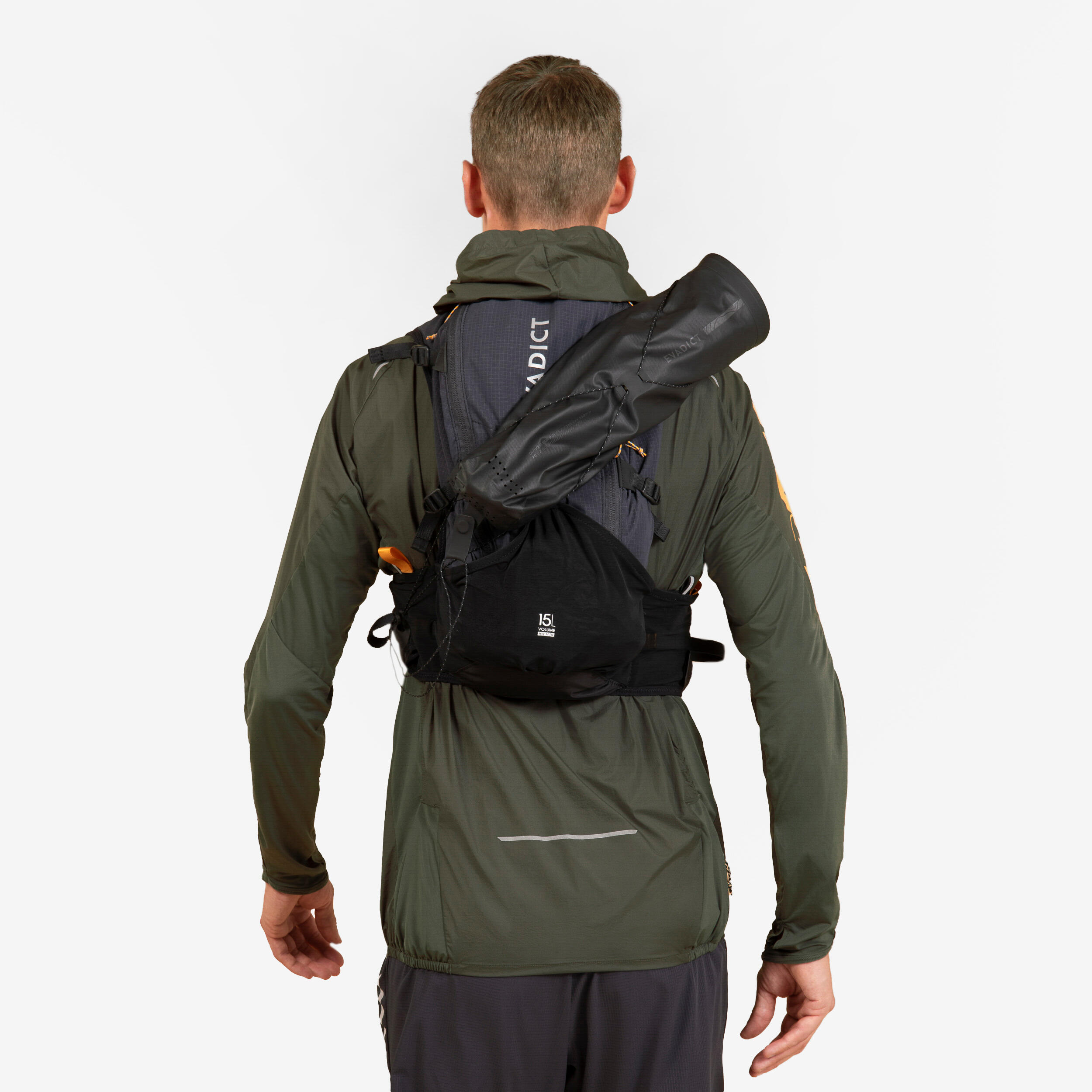 MOCHILA DE TRAIL ULTRA UNISSEXO 15 L PRETO VENDIDA COM BOLSA DE AGUA DE 2 L