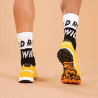 RUN900 RUN WILD THICK MIDCALF RUNNING SOCKS - WHITE BLACK