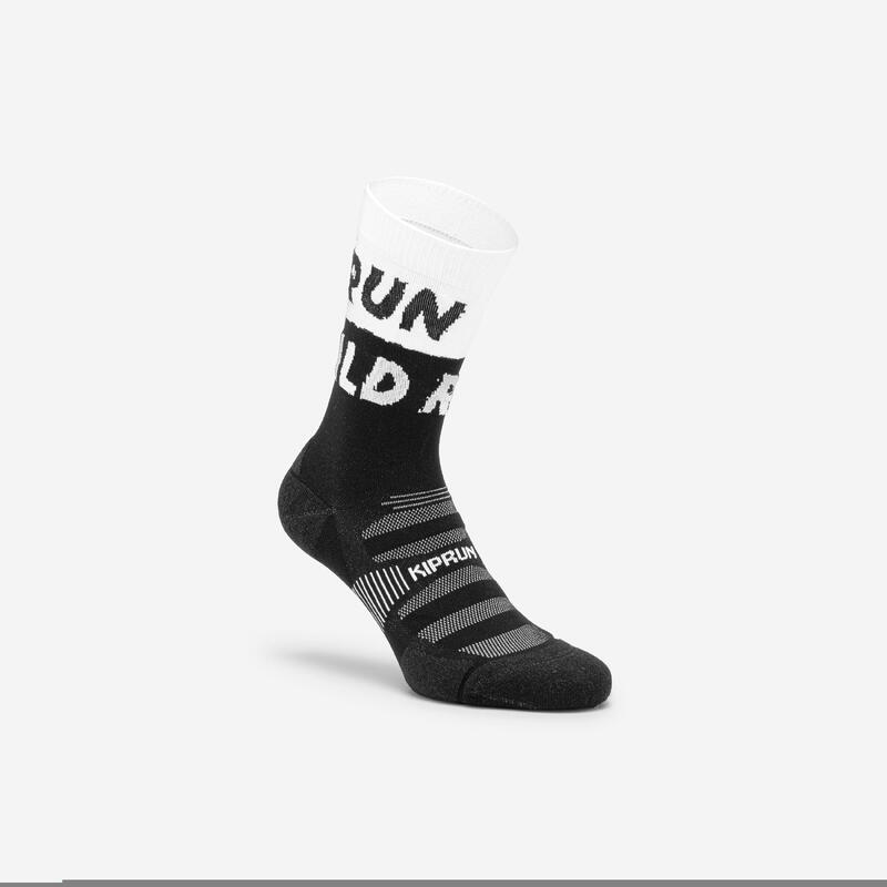 加厚中筒跑步襪 RUN900－白色黑色