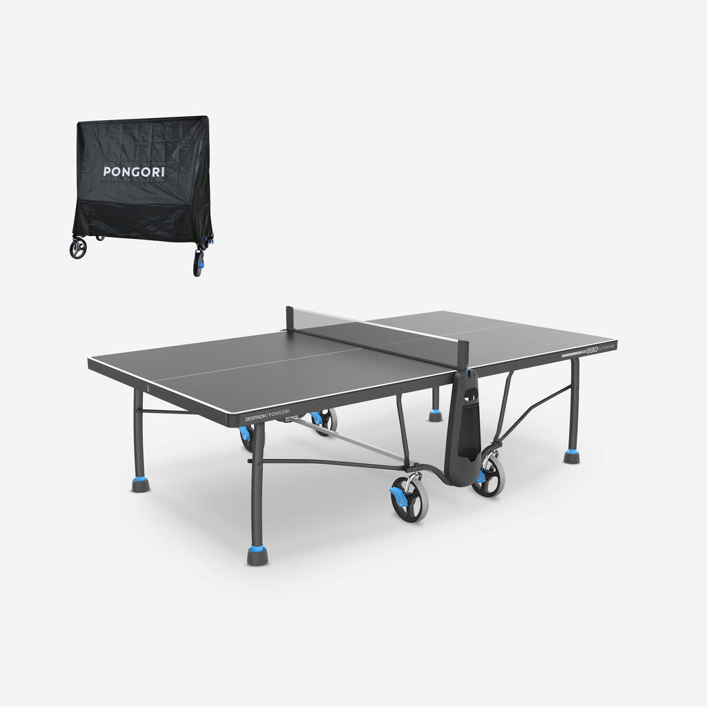 Outdoor Table Tennis Table PPT 930.2 With Cover - Black