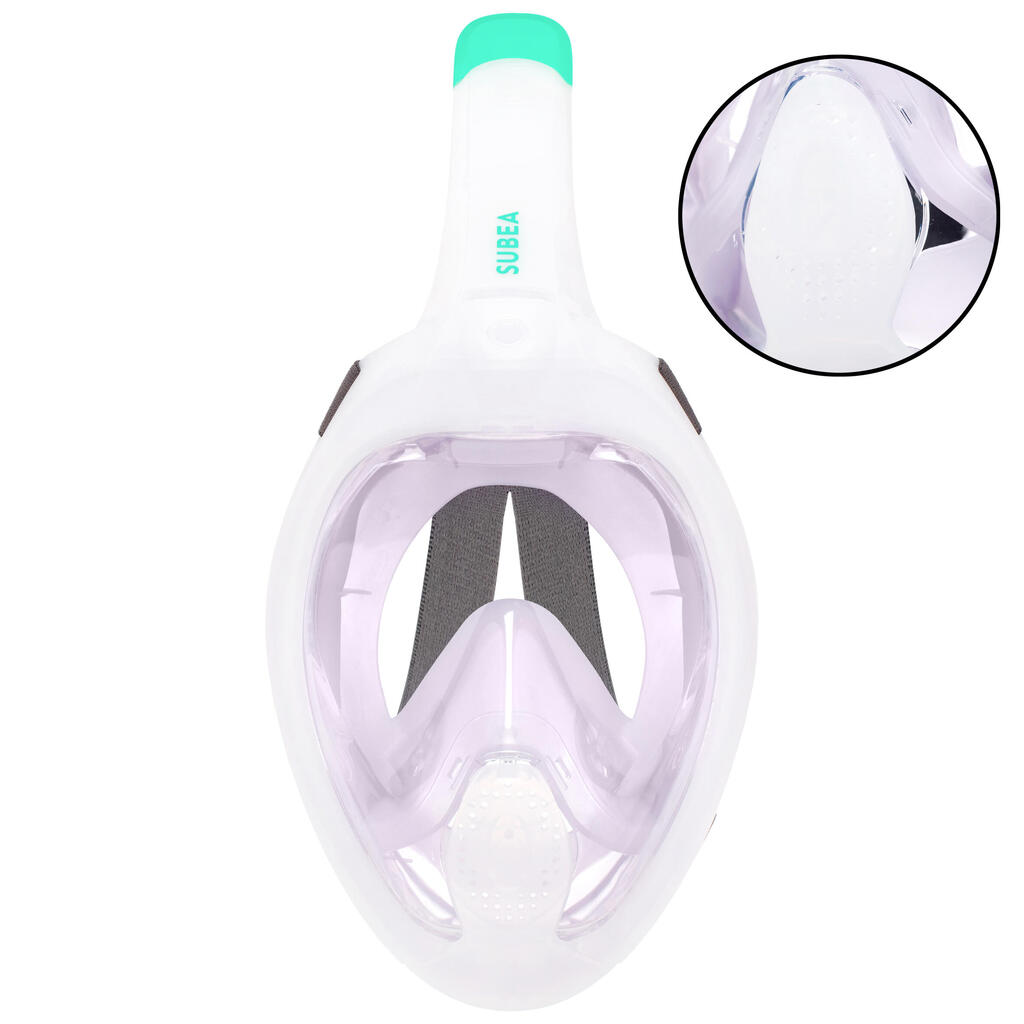 Maska za ronjenje Easybreath + sa akustičnim ventilom (> 10 godina) - ljubičasta