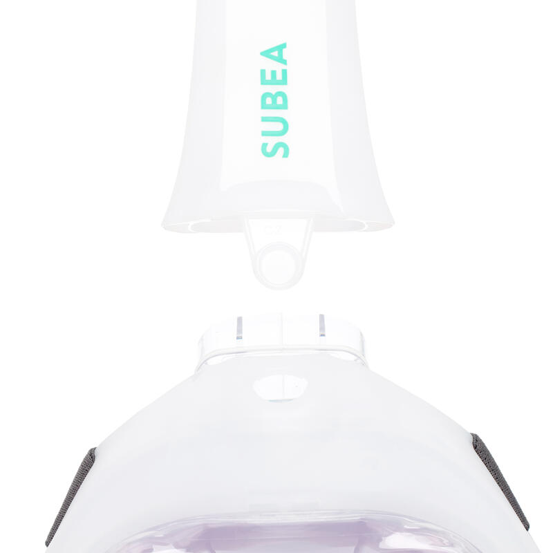 Maschera snorkeling superficie adulto EASYBREATH 540 FREETALK acustica lilla