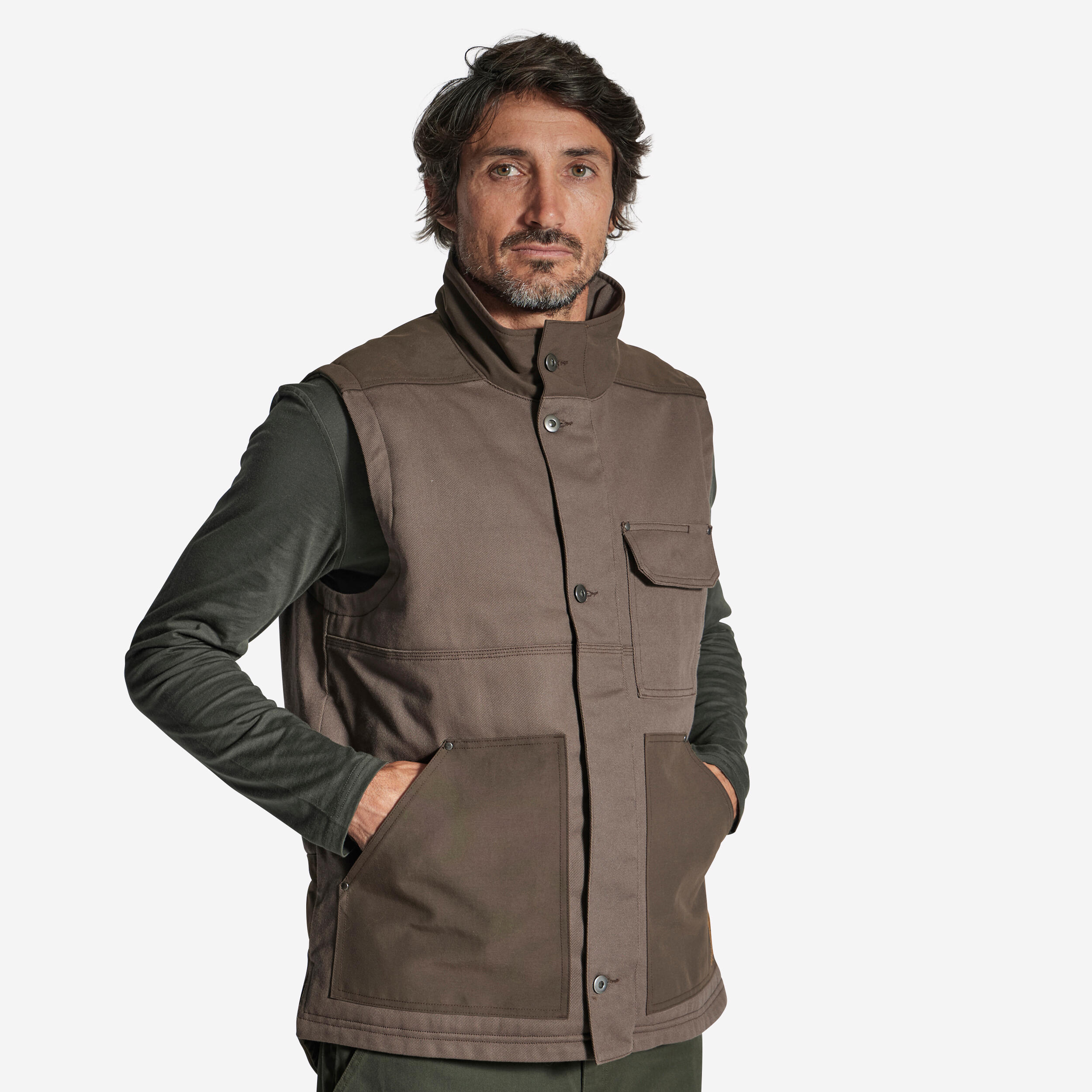 500 resistant quilted vest, brown