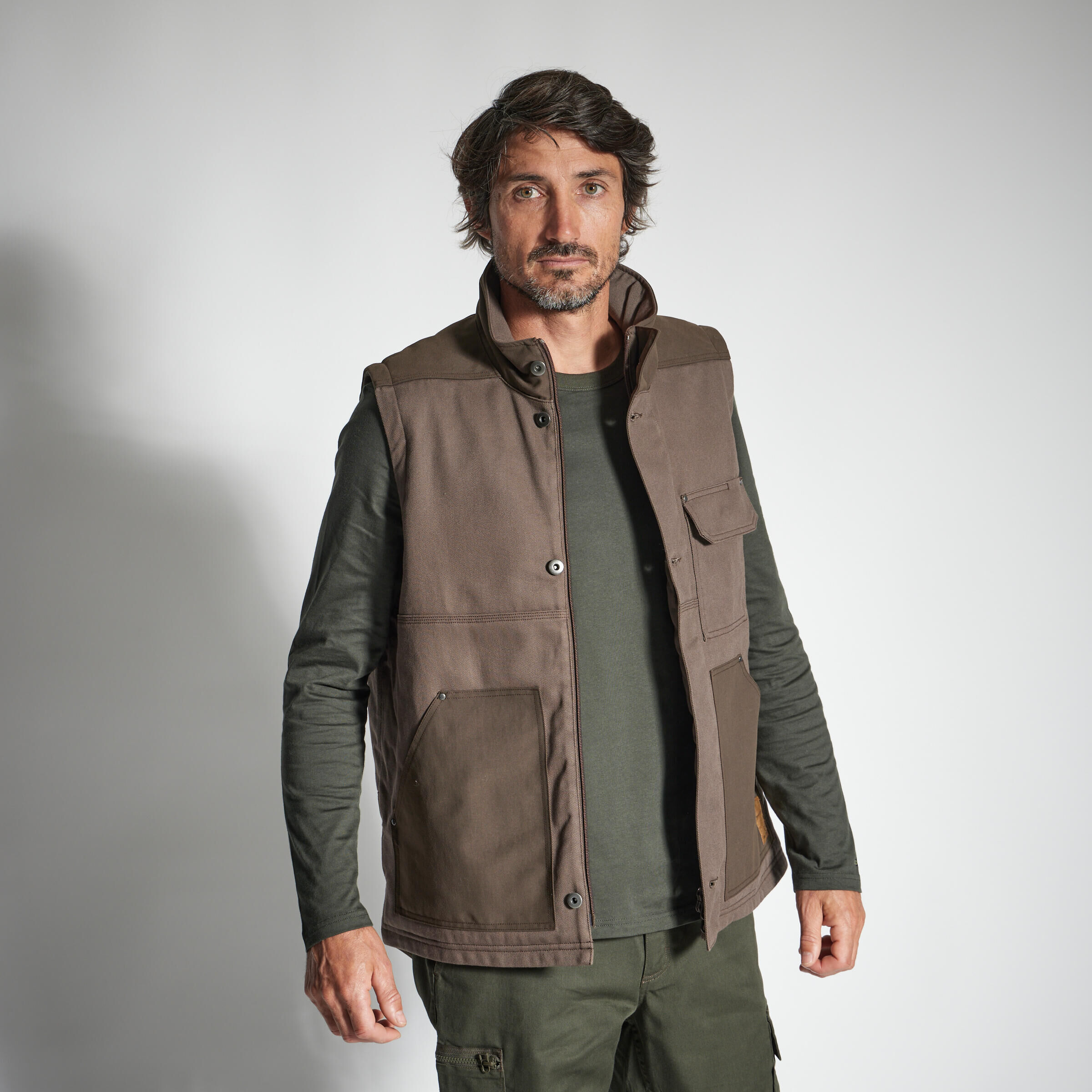 SOLOGNAC GILET 500 BROWN