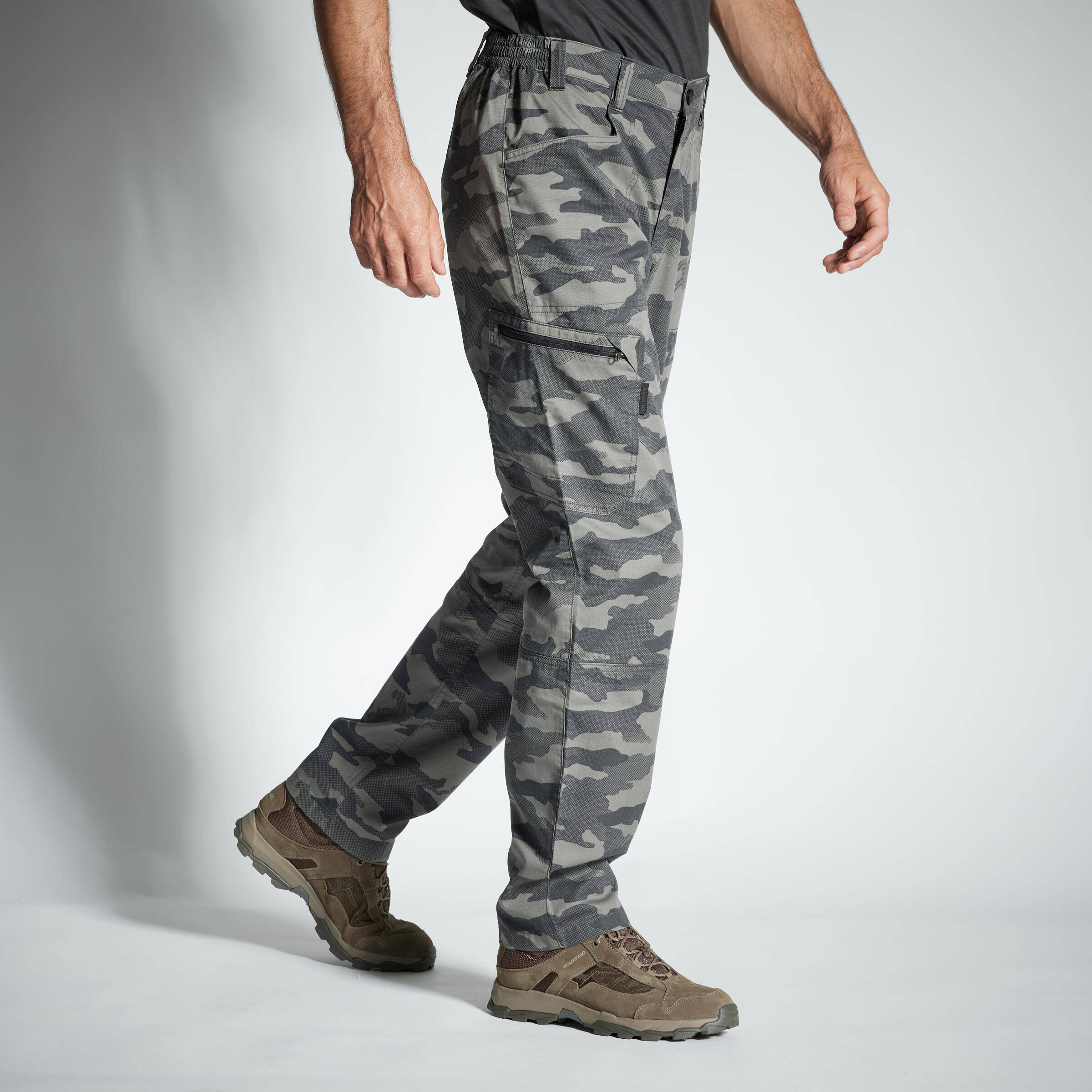 Men Breathable Lightweight Travel Cargo Trousers Pants 100 - Halftone Grey -  3