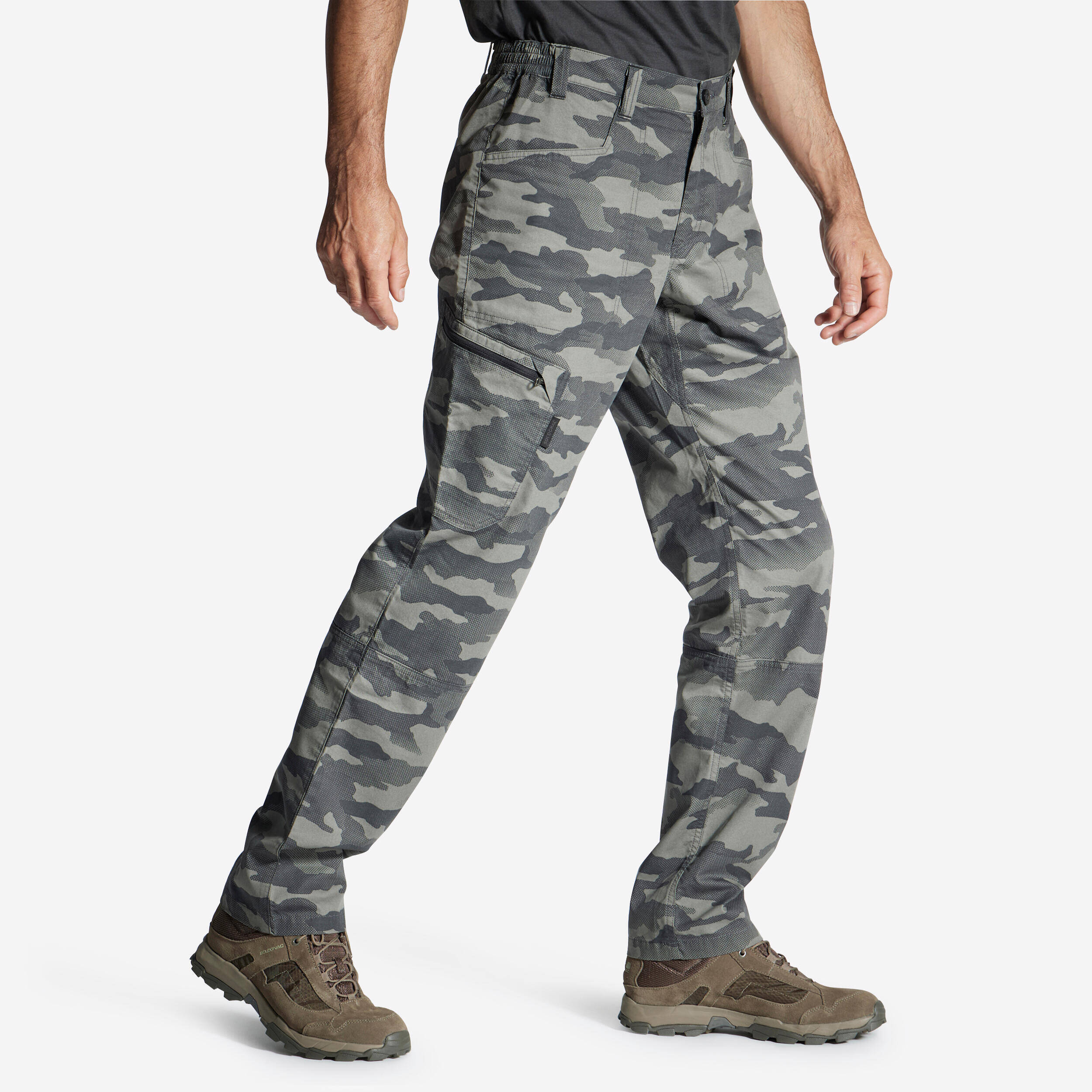 Men Breathable Lightweight Travel Cargo Trousers Pants 100 - Halftone Grey -  1